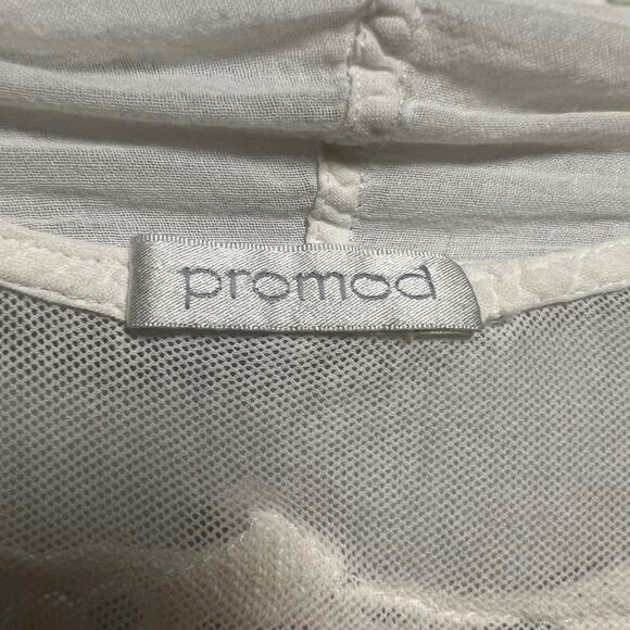 Promod White Gauzy Open Front Cardigan Size Small - Picture 2 of 11